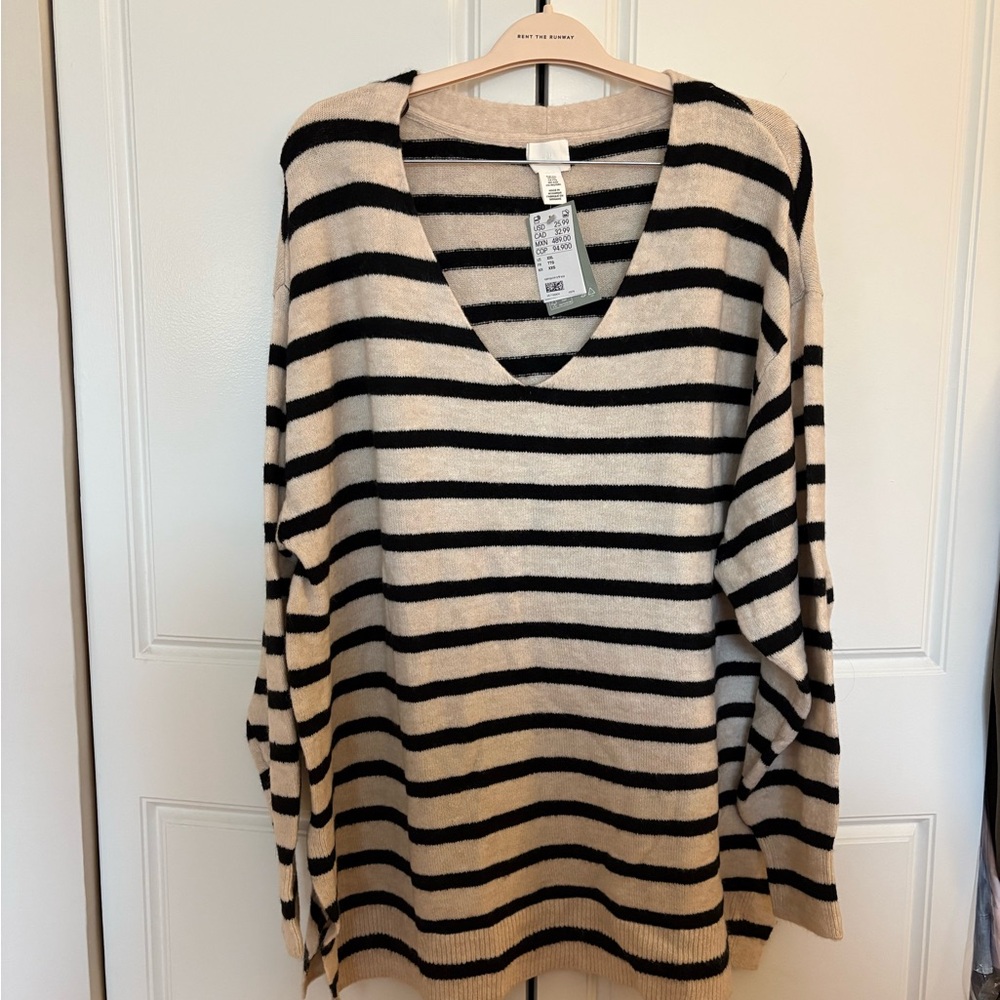 Striped V-Neck Sweater